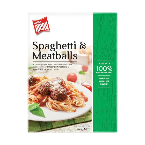 On The Menu Frozen Spaghetti & Meatballs Meal | 260g