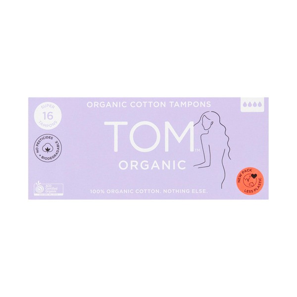 TOM Organic Super Tampons | 16 pack