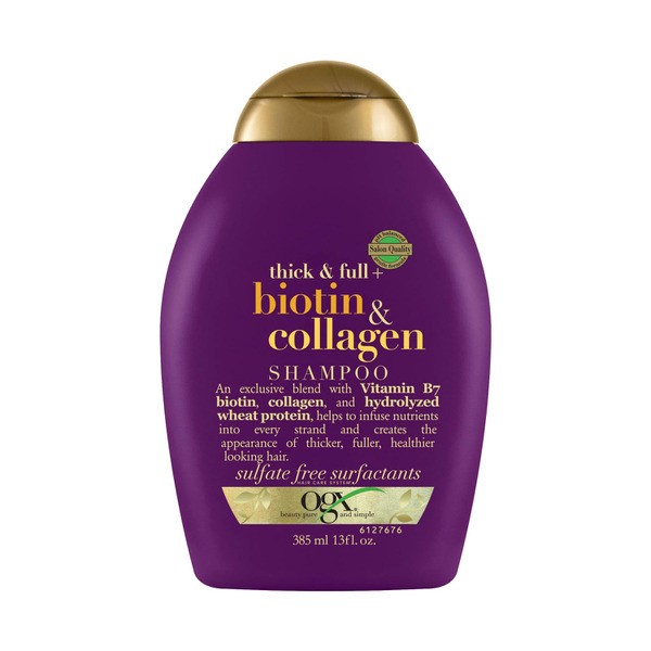 Ogx Thick & Full + Volumising Biotin & Collagen Shampoo For Fine Hair | 385mL
