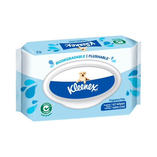 Kleenex Flushable Wipes Fragrance Free | 42 Pack