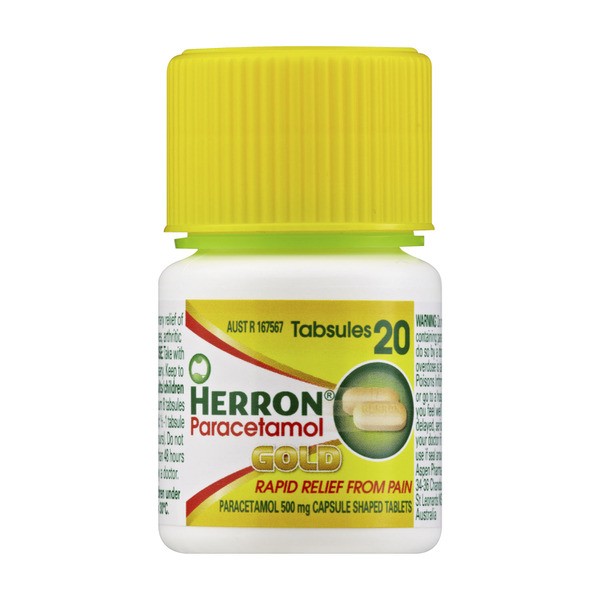 Herron Gold Paracetamol Tabsules Bottle | 20 pack