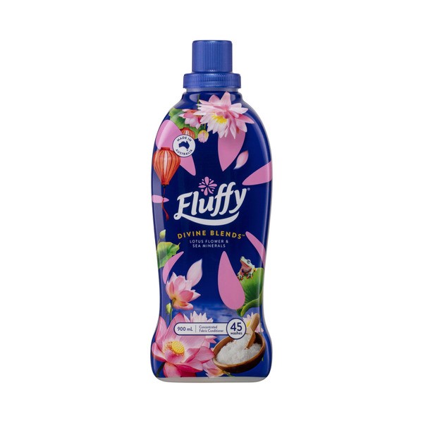 Fluffy Concentrate Liquid Fabric Softener Conditioner Divine Blends Lotus Flower & Sea Minerals | 900mL