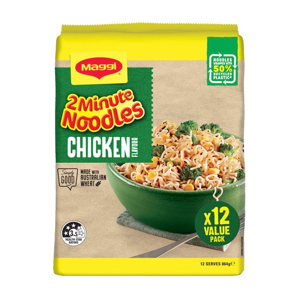 Maggi 2 Minute Instant Noodles Chicken Flavour 12 Pack | 864g