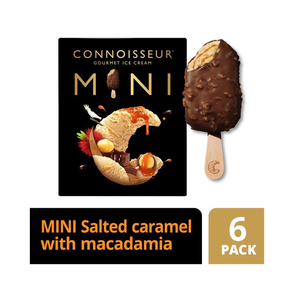 Connoisseur Murray River Salted Caramel & Macadamia Mini Ice Cream 6 Pack | 360mL