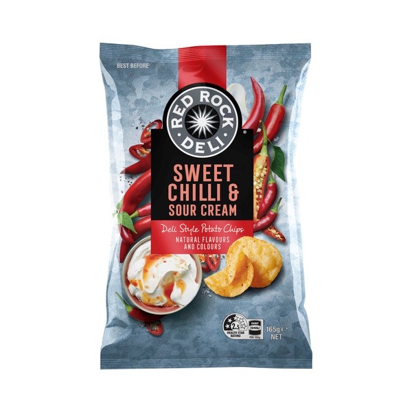Red Rock Deli Potato Chips Sweet Chilli And Sour Cream | 165g