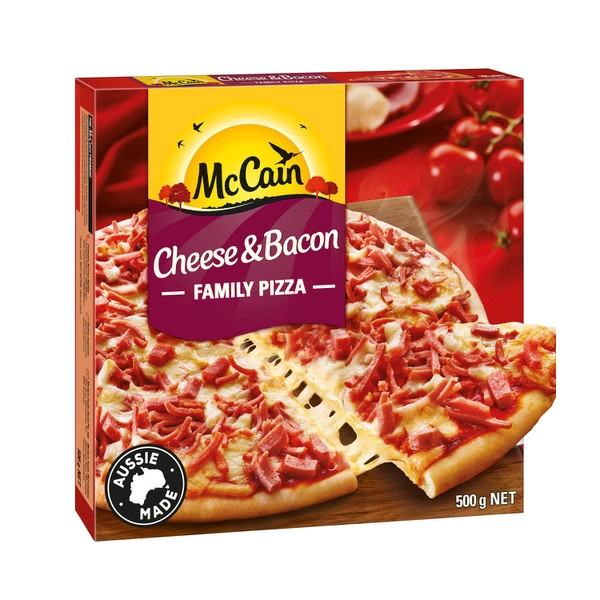 McCain Frozen Cheese & Bacon Family Pizza | 500g