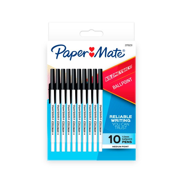 Paper Mate Kilometrico Pens Black | 10 pack