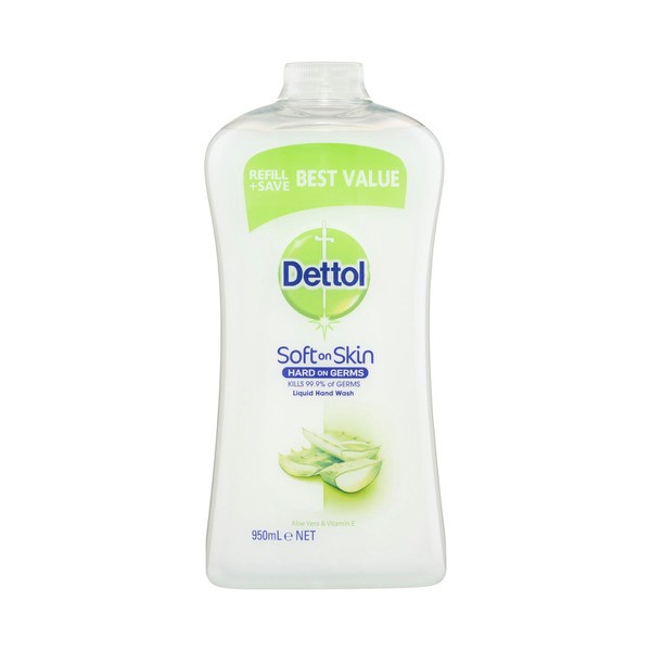 Dettol Antibacterial Liquid Hand Wash Aloe Vera and Vitamin E Refill | 950mL