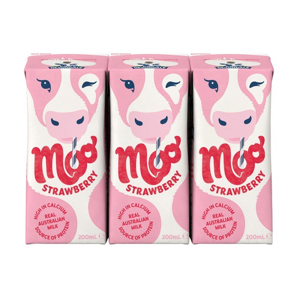 Devondale Moo Strawberry Flavoured Milk 200mL | 6 pack