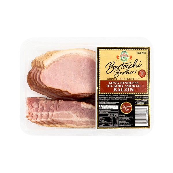 Bertocchi Long Rindless Hickory Smoked Bacon | 400g