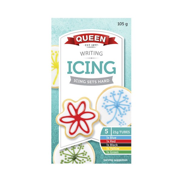 Queen Writing Icing Multipack Colour Tubes 5 pack | 105g