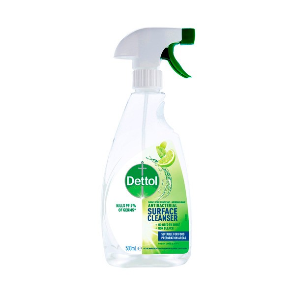 Dettol Multipurpose Antibacterial Disinfectant Surface Cleaning Trigger Spray Lime and Mint | 500mL