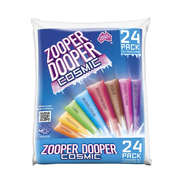 Zooper Dooper 8 Cosmic Flavours Water Ice 70mL Tubes | 24 pack