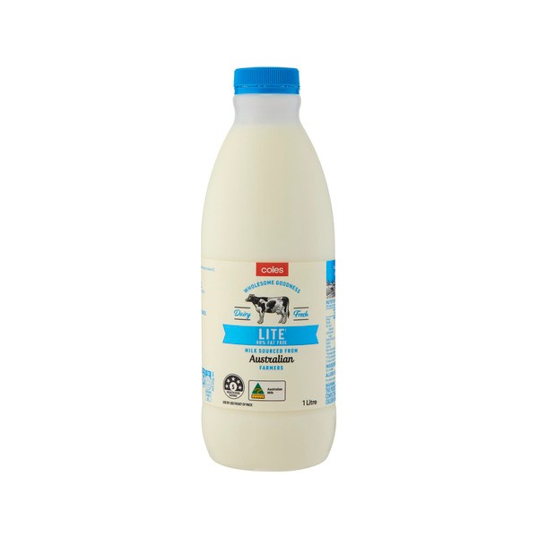Coles Lite Milk Bottle | 1L