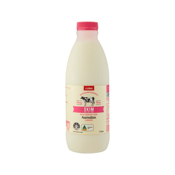 Coles Skim Milk Bottle | 1L