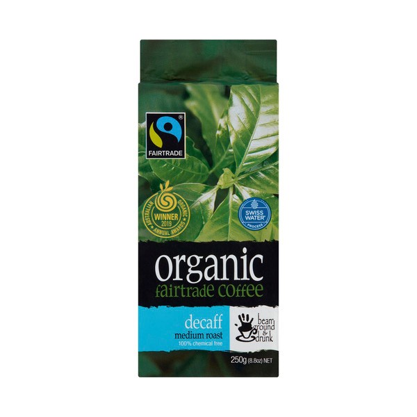 Bean Ground & Drunk Organic Decaffeinated Medium Roast Fairtrade Coffee | 250g