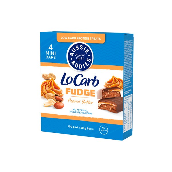 Aussie Bodies Lo Carb Peanut Butter Caramel Protein Bars 4 pack | 120g