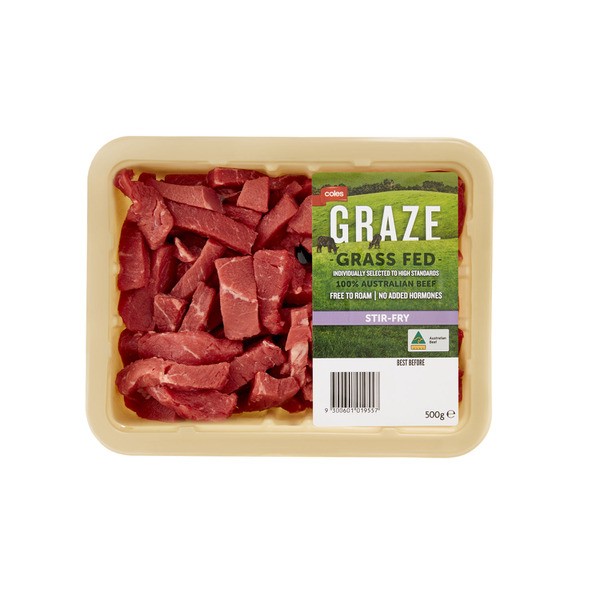 Coles Graze Grassfed Beef Stir Fry | 500g
