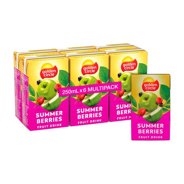 Golden Circle Summer Berries Fruit Drink LunchBox Multipack Poppers 6x250mL | 6 pack