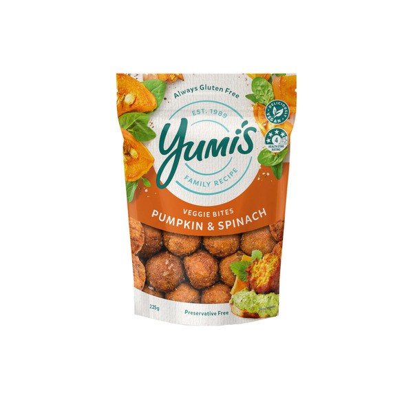 Yumi's Gluten Free Curried Pumpkin & Spinach Veggie Bites | 225g