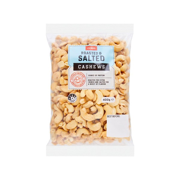 Coles Roasted & Salted Cashews | 400g