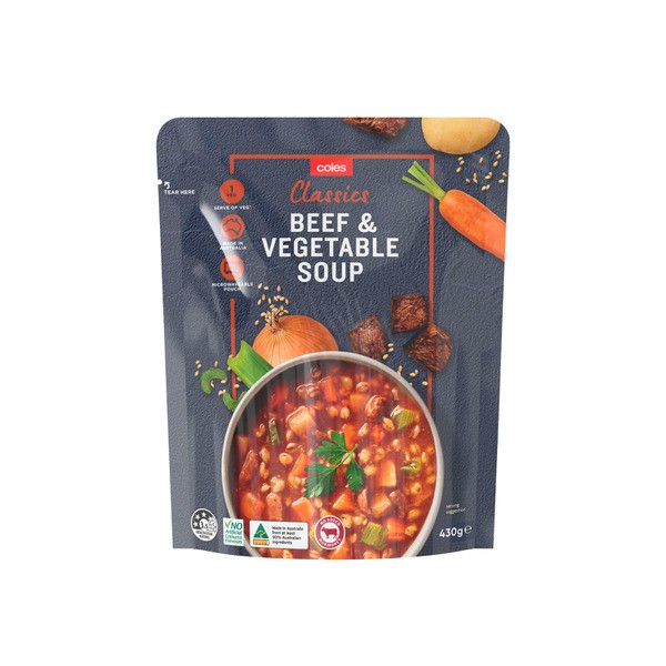 Coles Beef & Vegetable Pouch Soup | 430g
