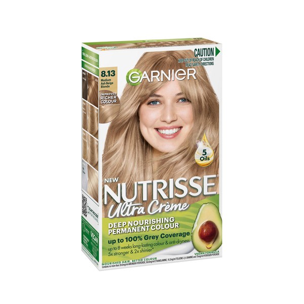 Garnier Nutrisse 8.13 Medium Ash Blonde Permanent Hair Colour | 1 pack