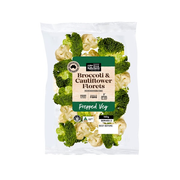 Coles Kitchen Broccoli & Cauliflower Florets | 150g
