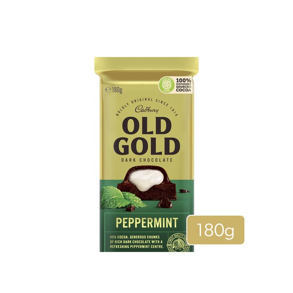 Cadbury Old Gold Peppermint Dark Chocolate Block | 180g