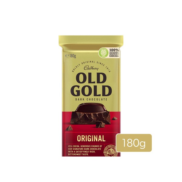 Cadbury Old Gold Original Dark Chocolate Block | 180g