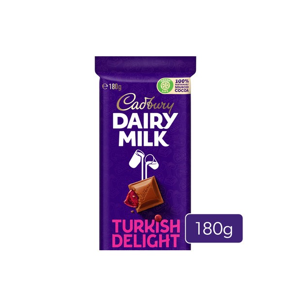 Cadbury Dairy Milk Turkish Delight Chocolate Block  | 180g