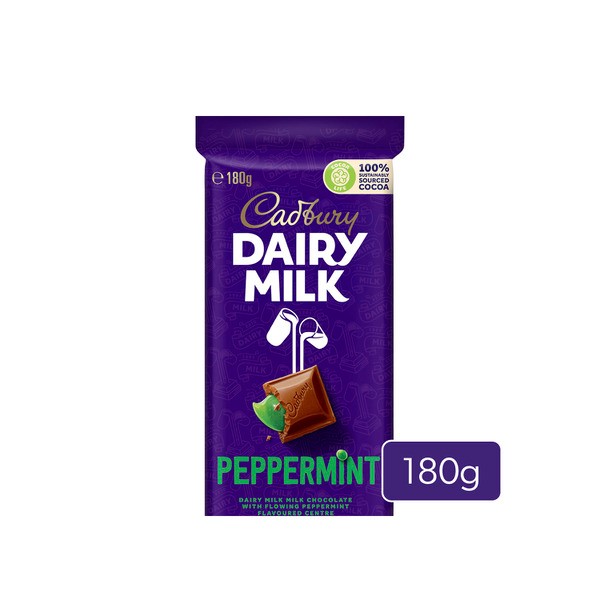 Cadbury Dairy Milk Peppermint Milk Chocolate Block  | 180g