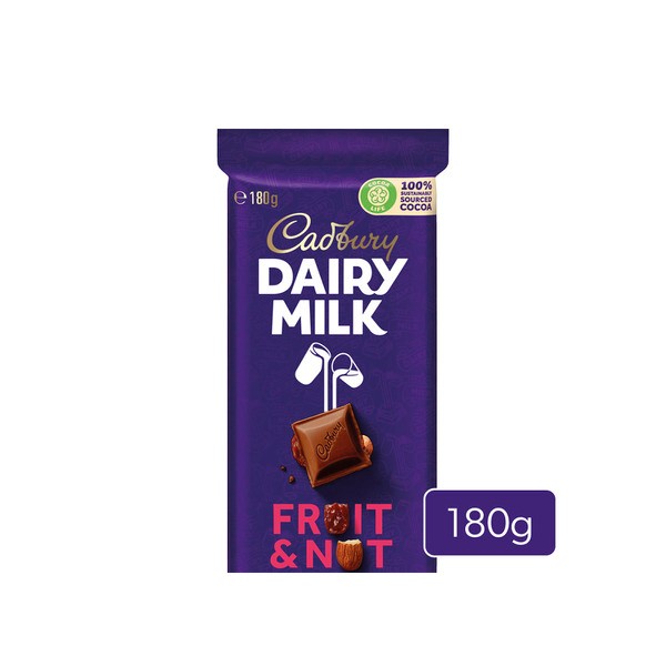 Cadbury Dairy Milk Fruit and Nut Chocolate Block  | 180g