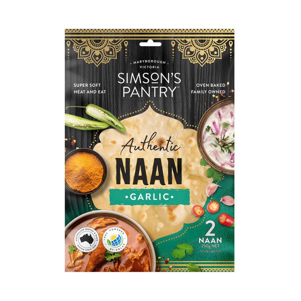 Simson's Pantry Garlic Naan Bread | 250g