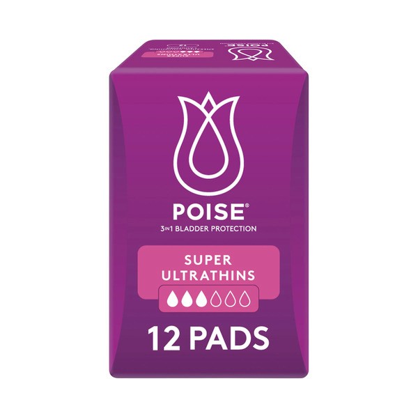 Poise Ultrathin Pads For Bladder Leaks Super | 12 pack