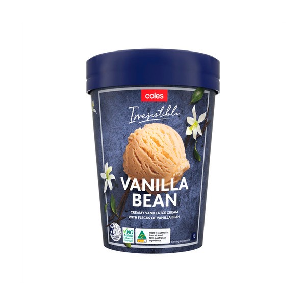 Coles Irresistible Ice Cream Vanilla Bean | 1L