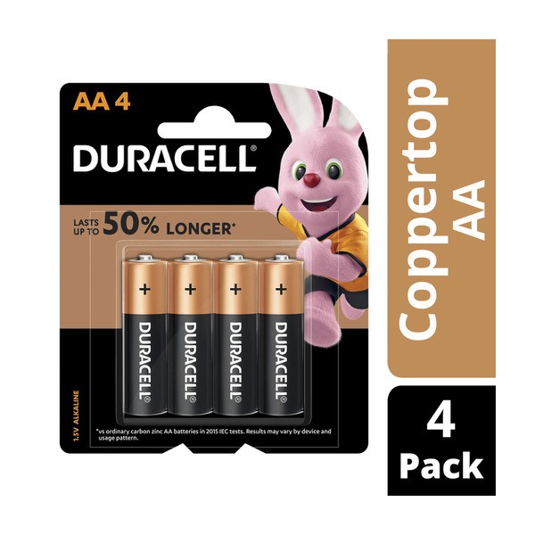 Duracell Coppertop AA4 Batteries | 4 pack