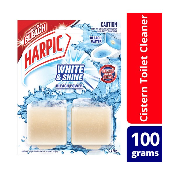 Harpic White & Shine Bleach Toilet Cistern Block 2 pack | 100g