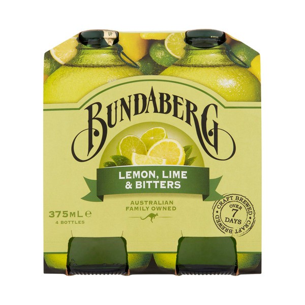 Bundaberg Brewed Drink Lemon Lime Bitter 4x375mL | 4 pack