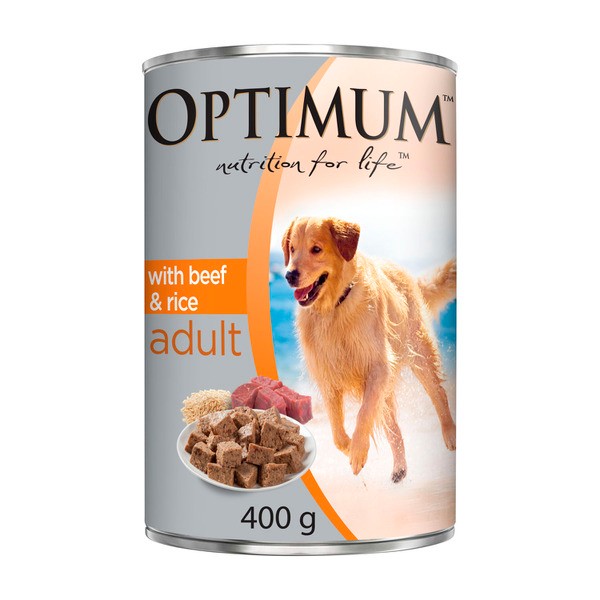 Optimum Beef & Rice Wet Dog Food Can Adult | 400g