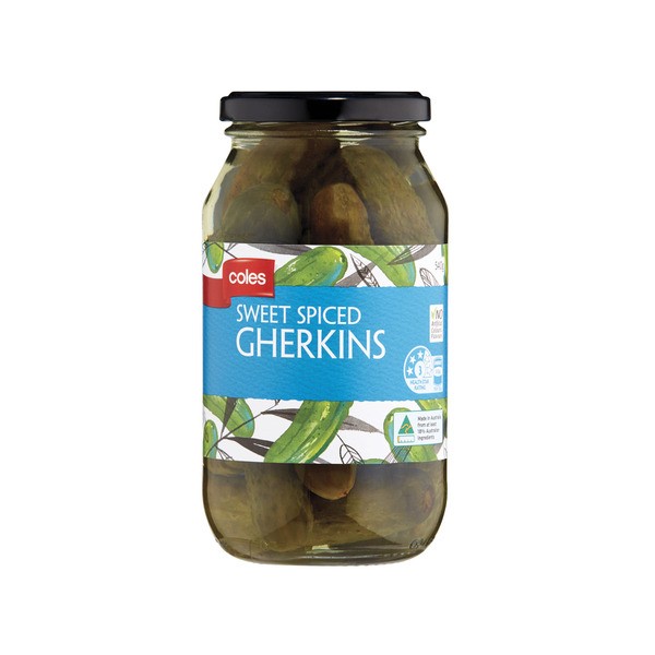Coles Sweet Spiced Gherkins | 540g