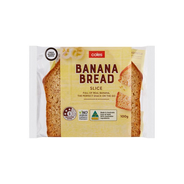 Coles Bakery Banana Bread Slice | 100g