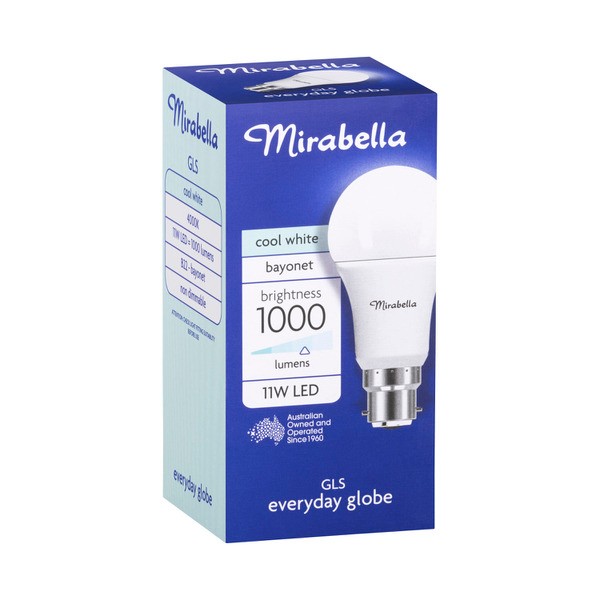 Mirabella LED Globe GLS Bayonet Cap 11 watt Cool White | 1 each