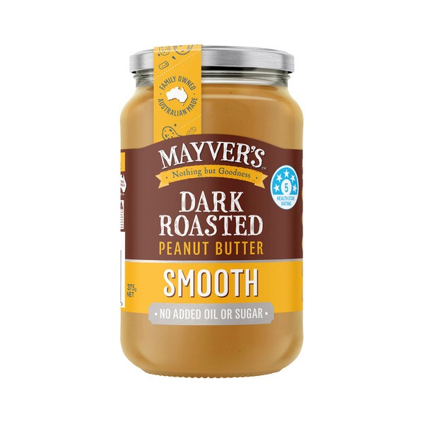Mayver's Smooth Dark Roast Natural Peanut Butter | 375g