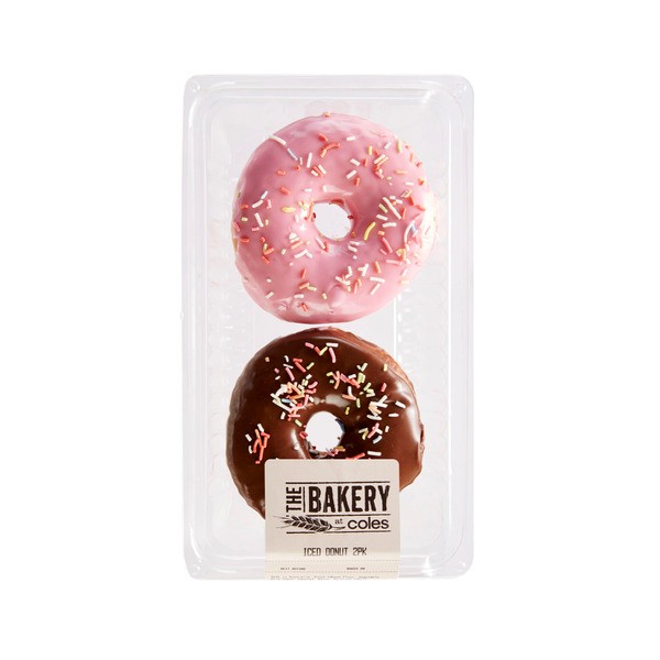 Coles Bakery Iced Ring Donut Mixed | 2 pack