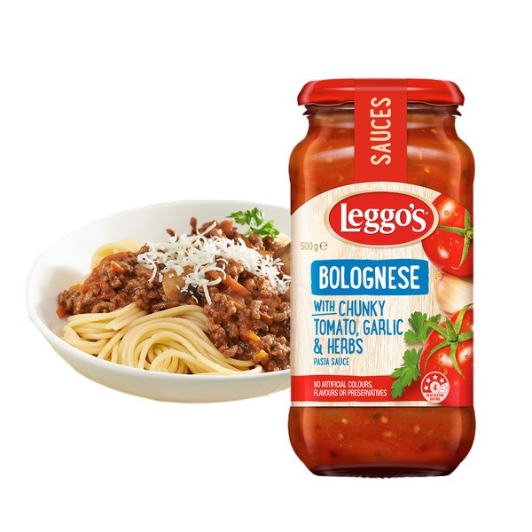 Leggo's Bolognese with Chunky Tomato Garlic & Herbs Pasta Sauce | 500g