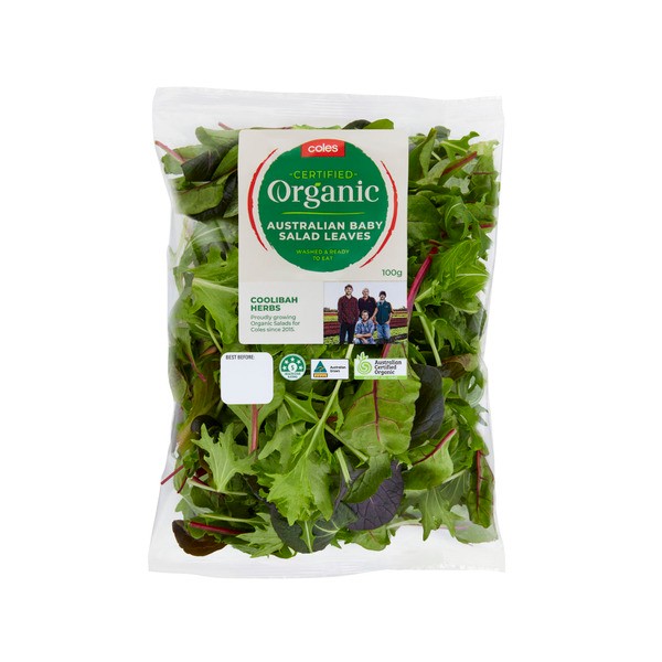 Coles Organic Baby Salad Leaves Lettuce Mix | 100g