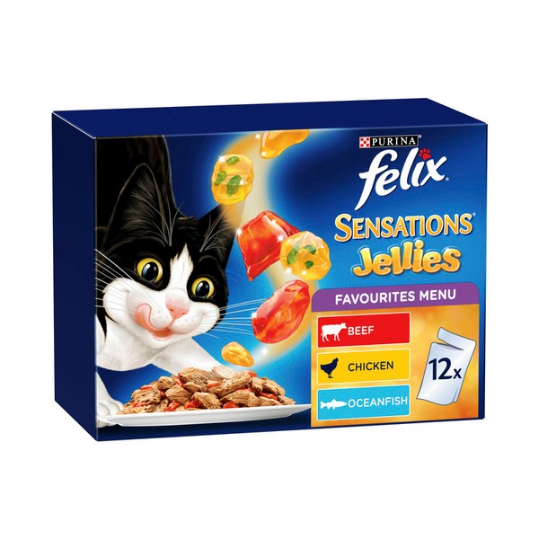 Felix Sensations Jellies  Favourites Menu Cat Food  12x85g | 12 pack