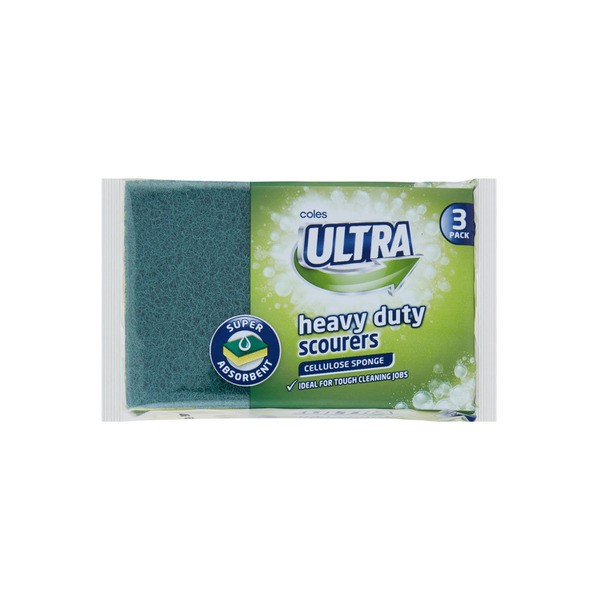 Coles Ultra Heavy Duty Scourer Sponge Celulose | 3 pack