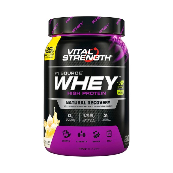 Vital Strength Whey High Protein Vanilla Powder | 720g